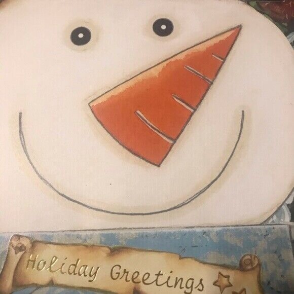 Smiling Snowman Christmas Framed Handmade Collage Wall Art Holiday Decor - Picture 3 of 5